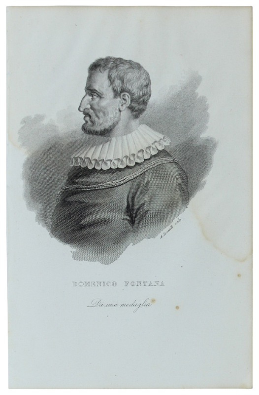 DOMENICO FONTANA. Incisione su rame di A.Locatelli, 1840 ca. (205x130 …
