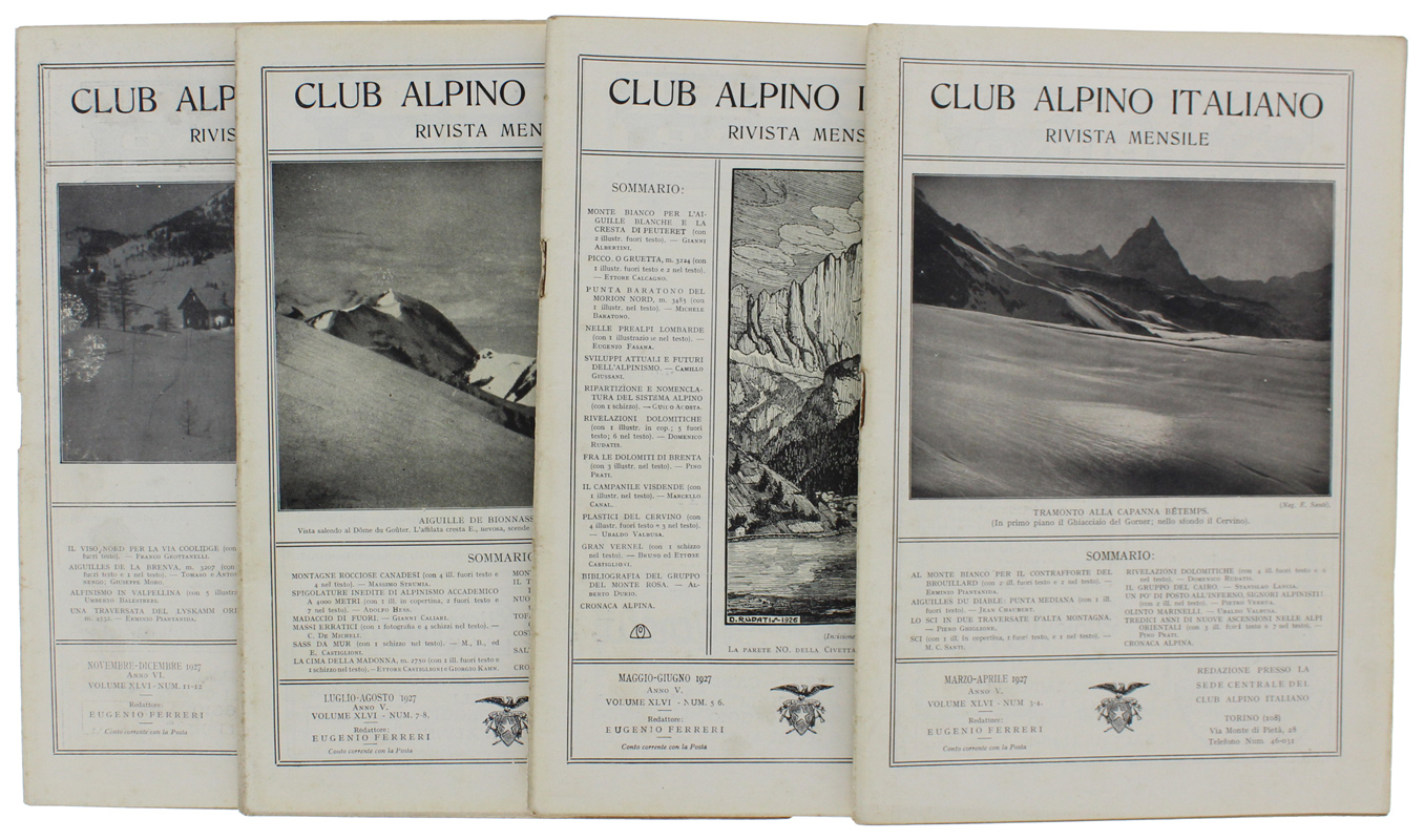 RIVISTA DEL CLUB ALPINO ITALIANO - Anno 1927 - XLVI …
