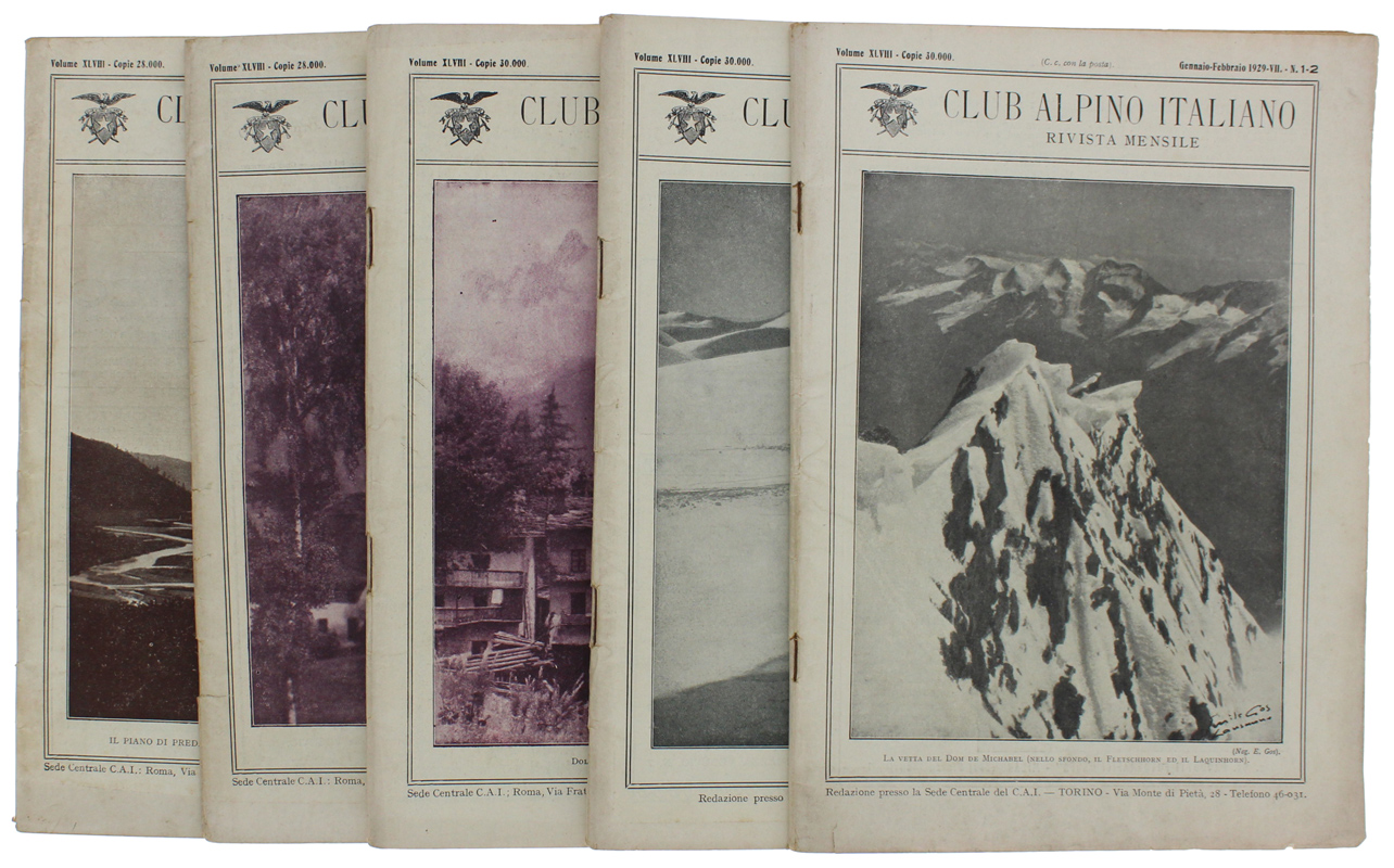 RIVISTA DEL CLUB ALPINO ITALIANO - Anno 1929- XLVIII : …