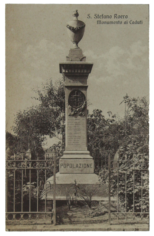 S.STEFANO ROERO - MONUMENTO AI CADUTI. Cartolina viaggiata 1939