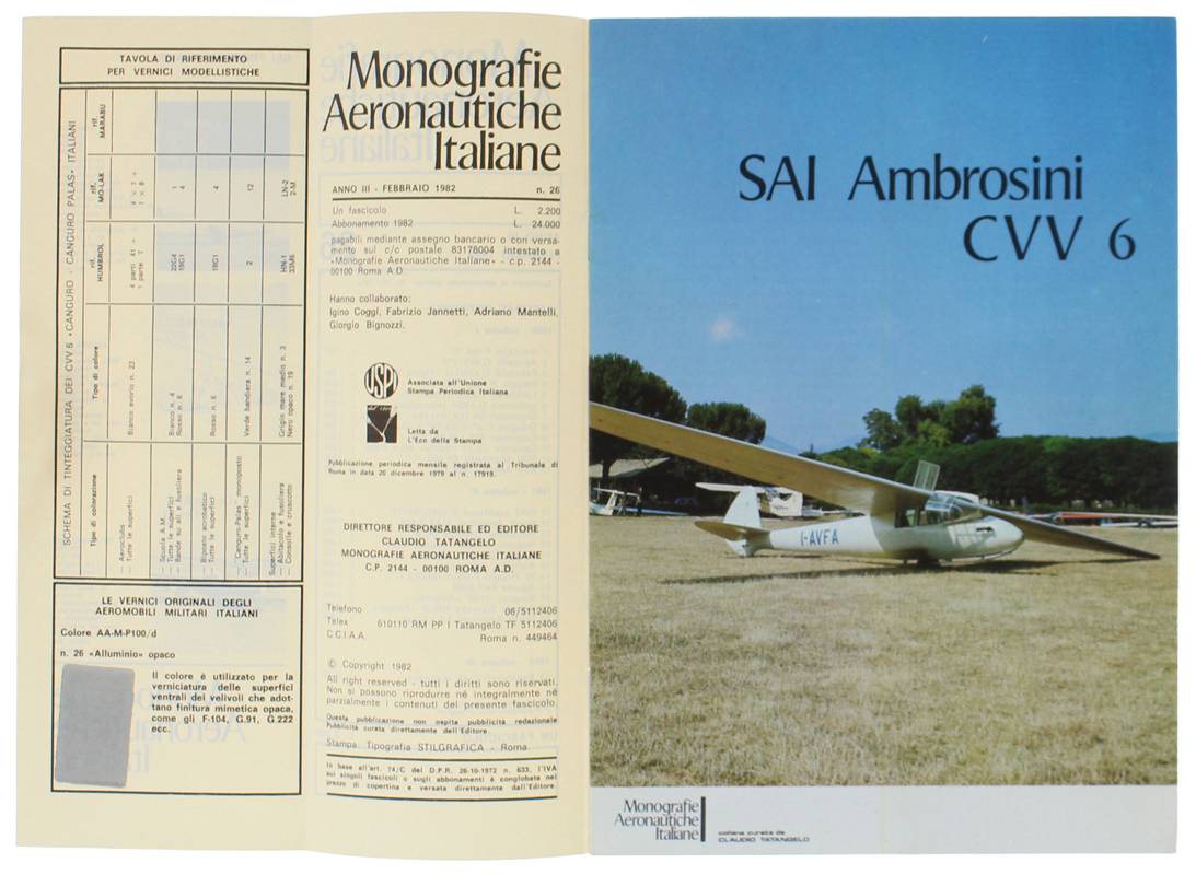 SAI AMBROSINI CVV 6 - Monografie Aeronautiche Italiane n. 26 …