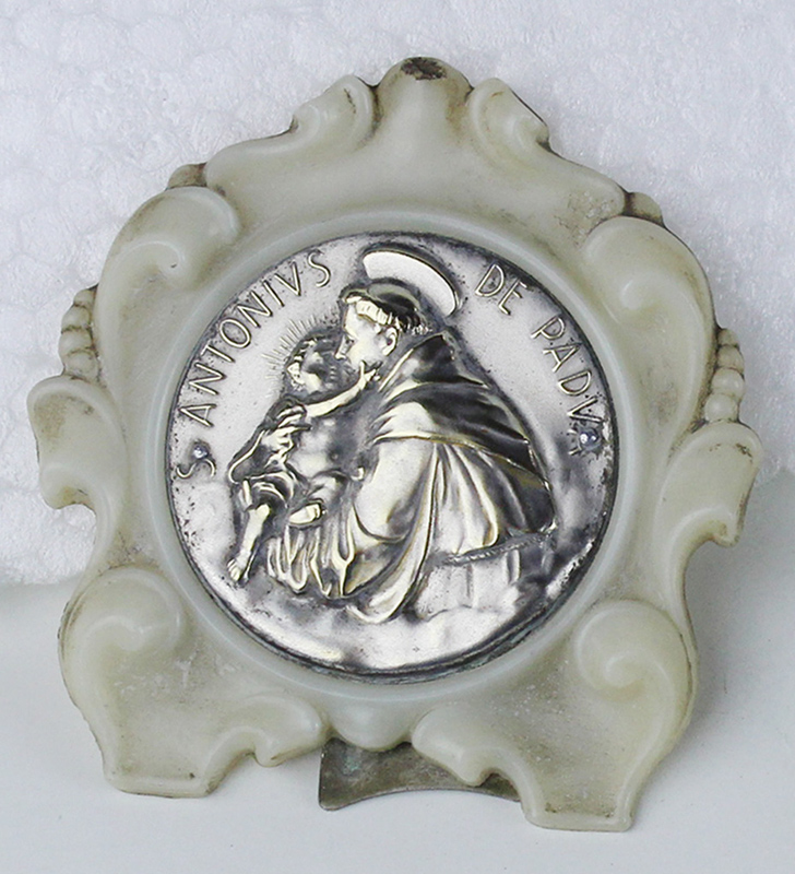 SANT'ANTONIO DA PADOVA: QUADRETTO DA COMODINO cm 6x6, vintage