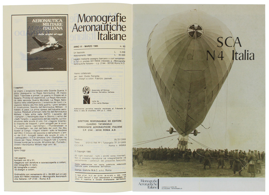 SCA N 4 Italia - Monografie Aeronautiche Italiane n. 63 …