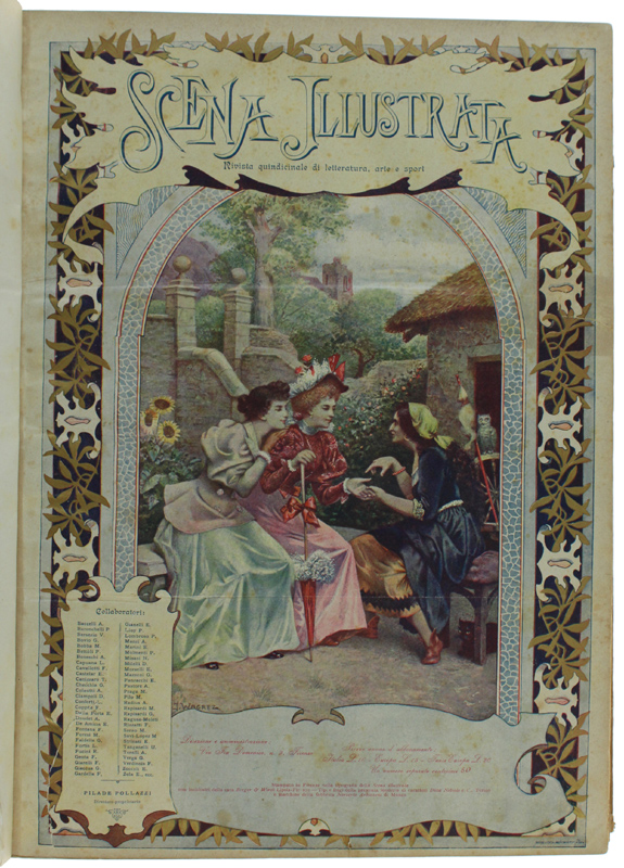SCENA ILLUSTRATA Annata 1897 rilegata, mezza pelle minimi strappetti e …