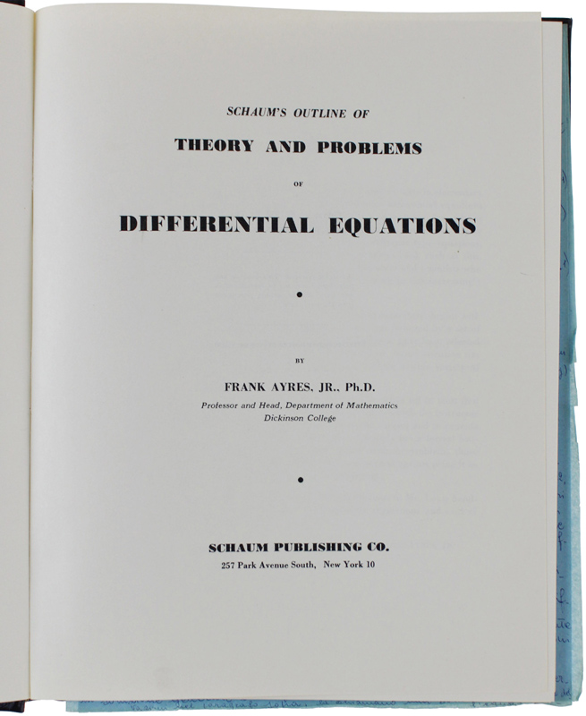 Schaum's Outline of THEORY AND PROBLEMS OF DIFFERENTIAL EQUATIONS [inglese, …