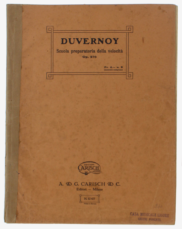 SCUOLA PREPARATORIA DELLA VELOCITA'. 20 Studi - Esercizi Senza Ottave …