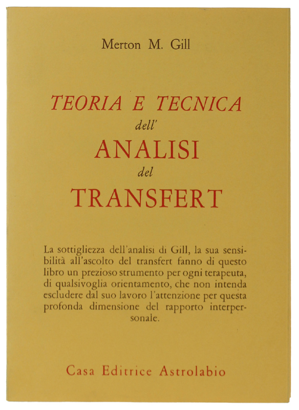 TEORIA E TECNICA DELL'ANALISI DEL TRANSFERT