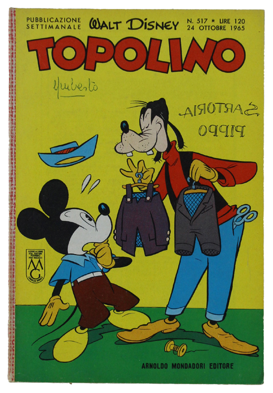 TOPOLINO N. 517 anno 1965 - Libretto. Copertina con firmetta, …