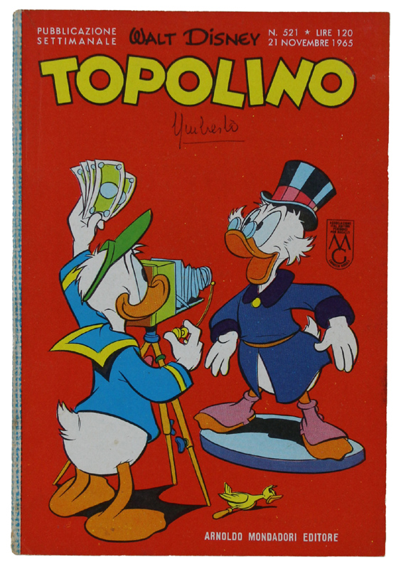 TOPOLINO N. 521 anno 1965 - Libretto. Copertina con firmetta, …