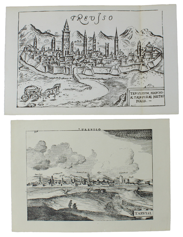 TREVISO: DUE ANTICHE MAPPE / VEDUTE - Ristampe anastatiche (1970 …