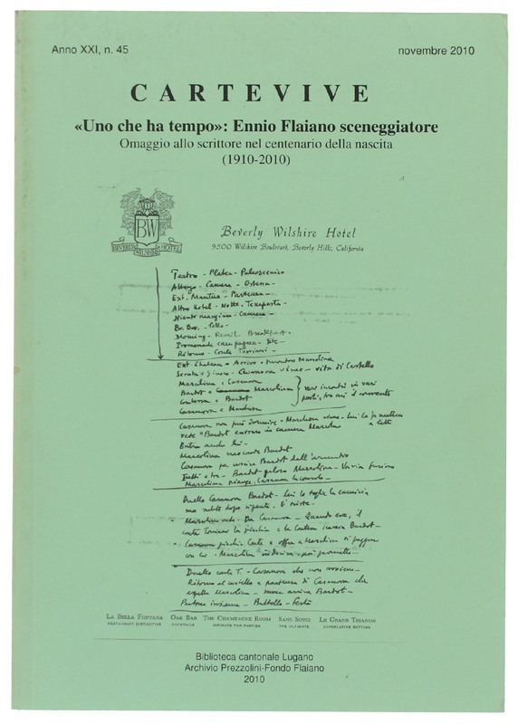 UNO CHE HA TEMPO": ENNIO FLAIANO SCENEGGIATORE. Omaggio allo scrittore …