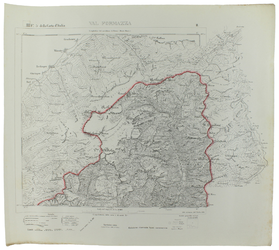 VAL FORMAZZA. Foglio 5 - II della Carta d'Italia, scala …