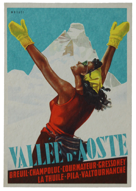 VALLÉE D'AOSTE Breuil Champoluc Courmayeur Gressoney. [cartolina illustrata da Musati, …