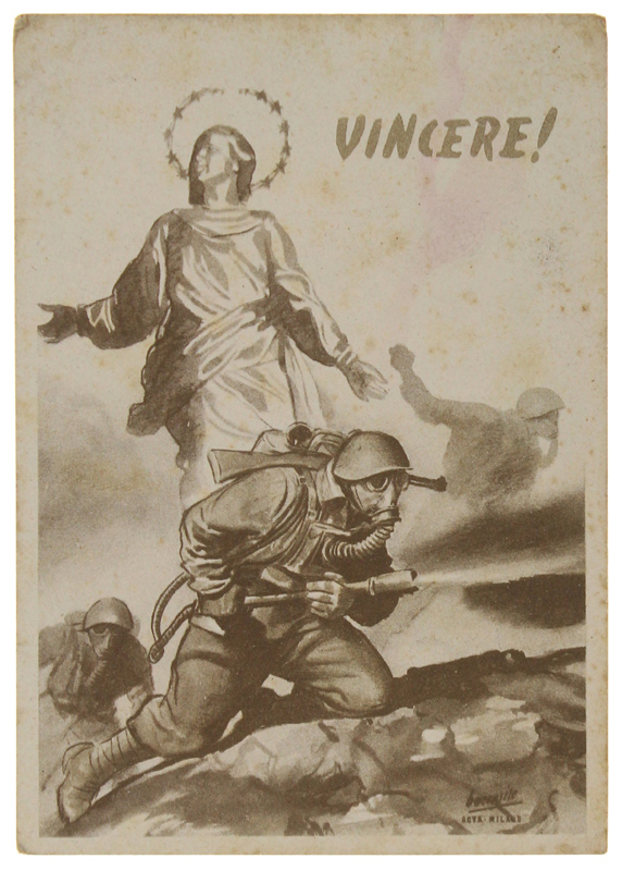 VINCERE! Cartolina per le Forze Armate, non viaggiata (1940 ca.)