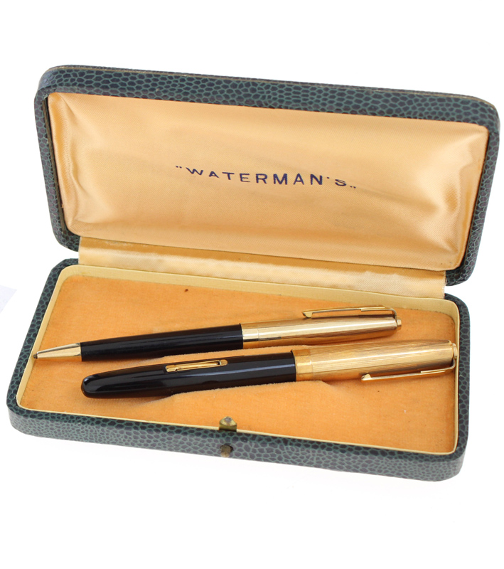 WATERMAN'S Fountain Pen & Pencil vintage. Pennino oro, astucccio Tutto …