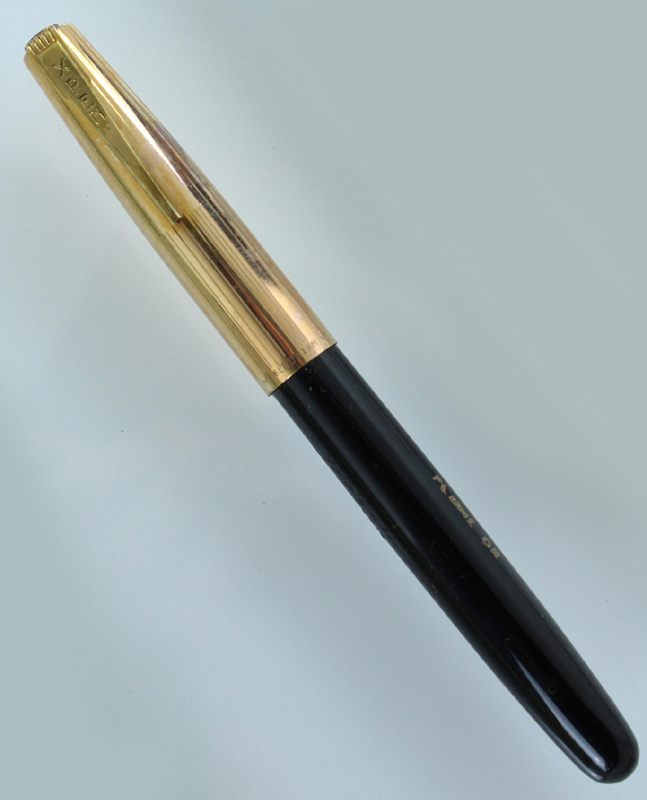 WATERMAN'S X-PEN. Stilografica, riempim. capillare, cappuccio laminato oro NUOVA