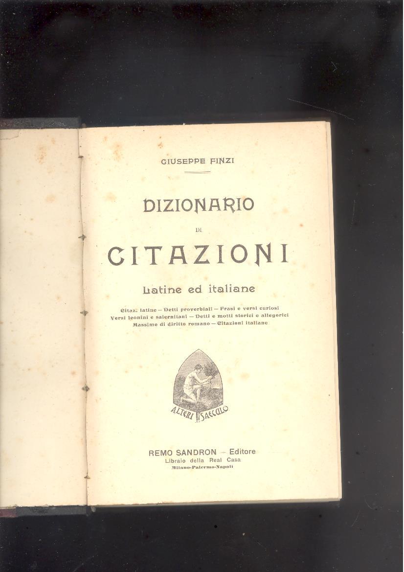 DIZIONARIO DI CITAZIONI LATINE ED ITALIANE.