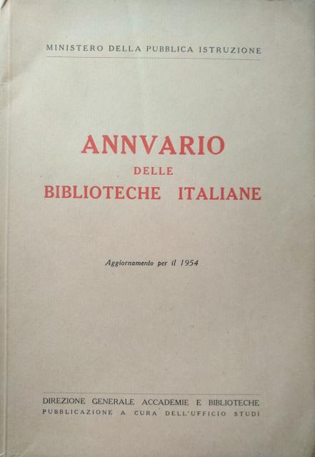 Annuario delle Biblioteche Italiane.