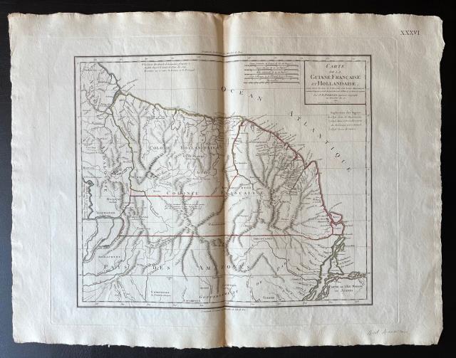 Carte de la Guiane Francaise et Hollandaise.