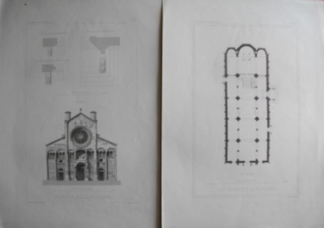 Cathedrale de Modene. Facade / Plan restitué.