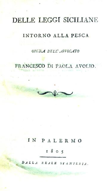 Delle Leggi Siciliane intorno alla Pesca.