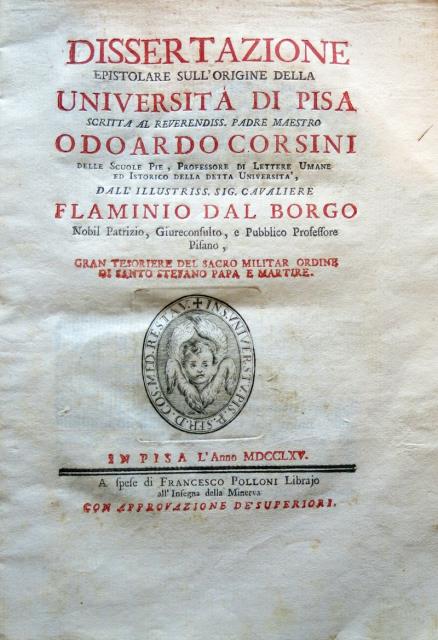 Dissertazione epistolare sull'origine della Università di Pisa scritta al Reverendiss. …