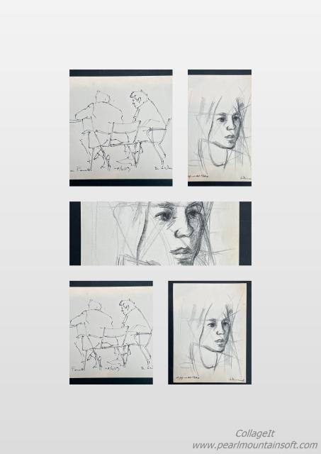 Due disegni fronte / retro di Daniel Schinasi.