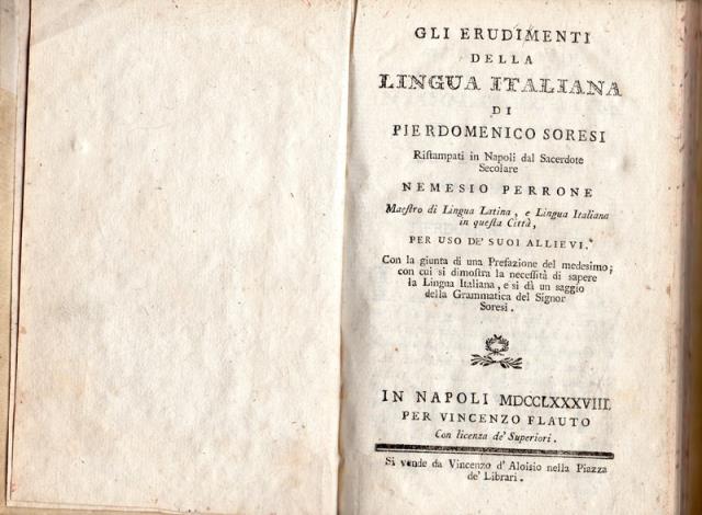 Gli erudimenti della lingua italiana di Pierdomenico Soresi. Ristampati in …