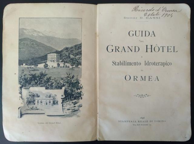 Guida del Grand Hotel e Stabilimento Idroterapico di Ormea.