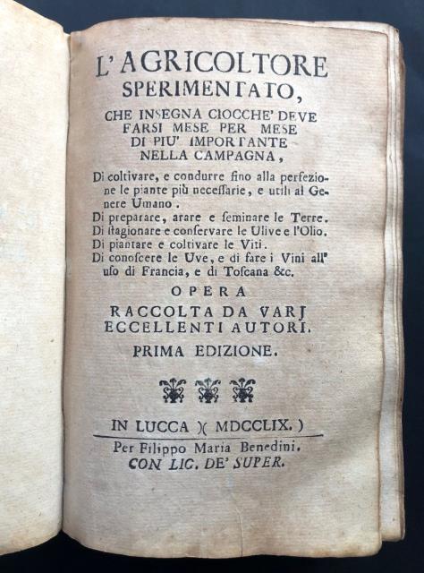 L'Agricoltura di Cosimo Trinci Pistojese. L'Agricoltore Sperimentato che insegna ciocché …