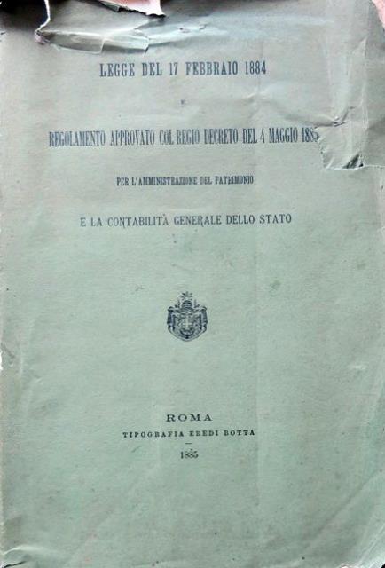 Legge del 17 Febbraio 1884. Regolamento approvato Regio decreto del …