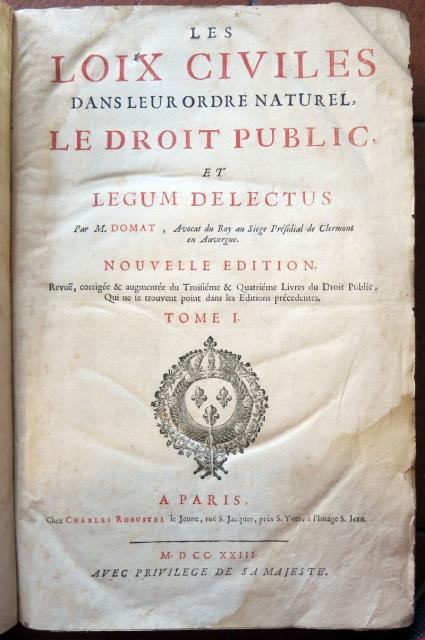 Les Loix Civiles Dans Leur Ordre Naturel. Le Droit Public …