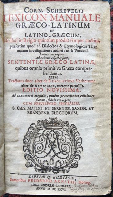 Lexicon manuale greaco - latinum e latinum-graeco.