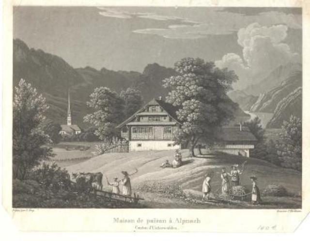 Maison de paisan à Alpnach. Canton d'Unterwalden.