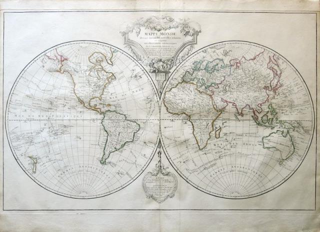 Mappemonde Dressée suivant les nouvelles relations et assujettie aux observations …