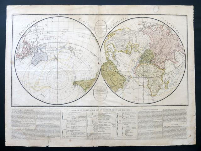 Nouvelle Mappemonde. Hémisphere Maritime - Hémisphere Terrestre.