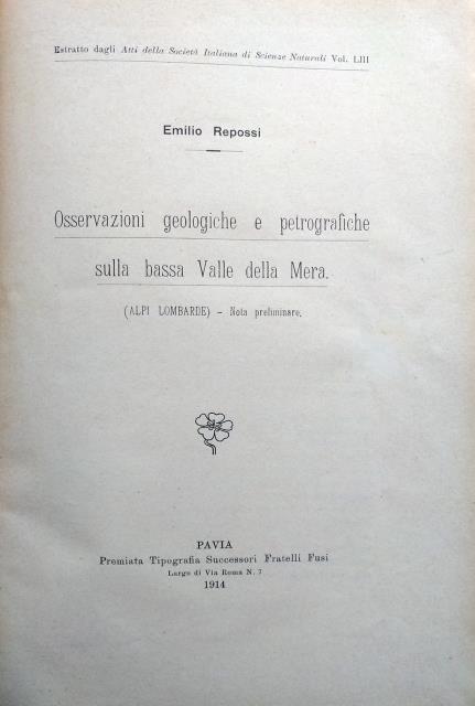 Osservazioni geologiche e petrografiche sulla bassa Valle della Mera (Alpi …