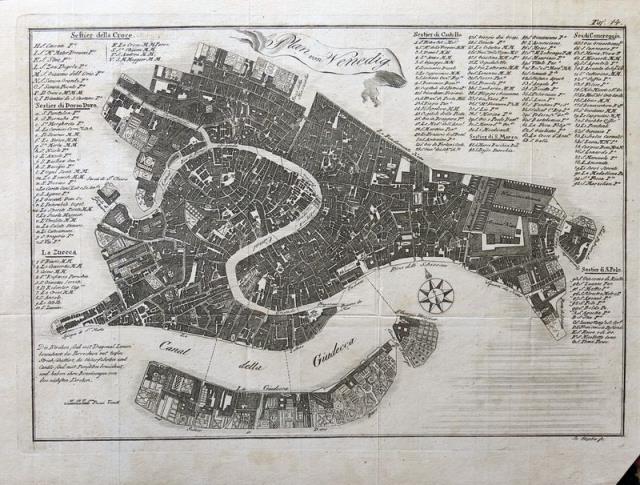 Plan von Venedig / Der Markusplatz zu Venedig.