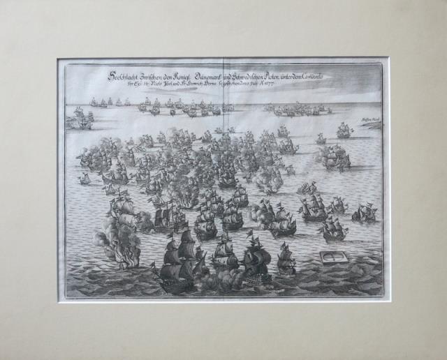 Scena di battaglia navale della flotta di Danimarca nell'anno 1677.