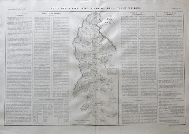 Tavola Geografica, Fisica e Storica della Valle Tiberina.