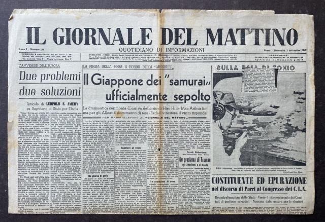 Titolo del 2 Settembre 1945.