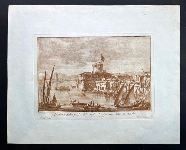 Veduta della parte del Molo di Livorno detta gli Anelli.
