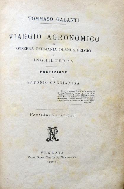 Viaggio agronomico in Svizzera, Germania, Olanda, Belgio e Inghilterra.