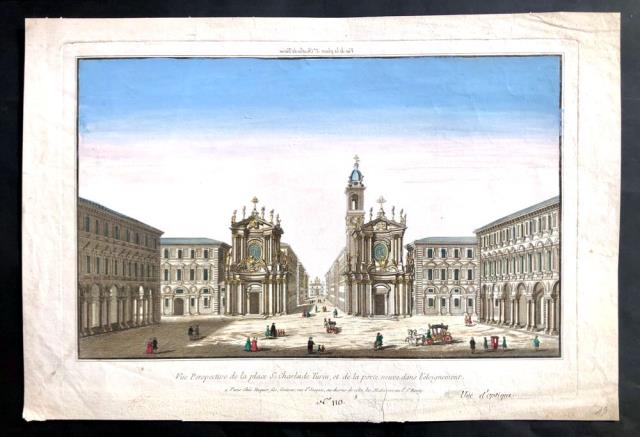 Vue perspective de la Place St. Charles de Turin, et …