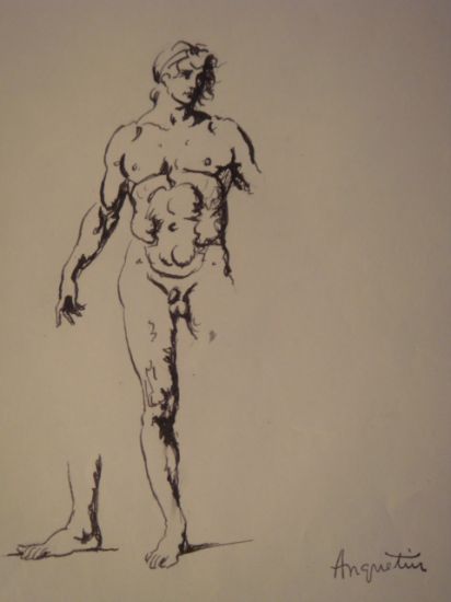 Académie d'homme 4 - Encre sur papier