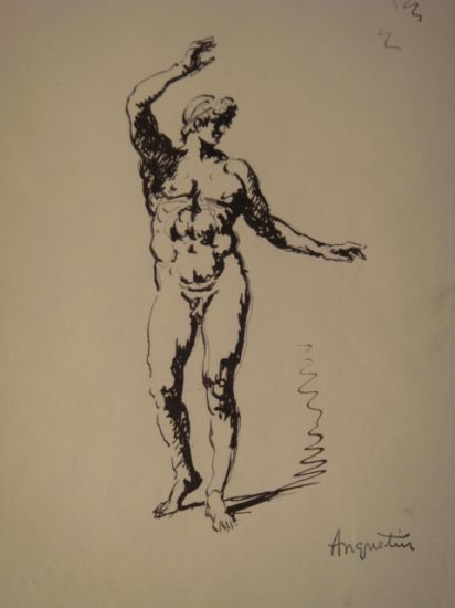 Académie d'homme 6 - Encre sur papier