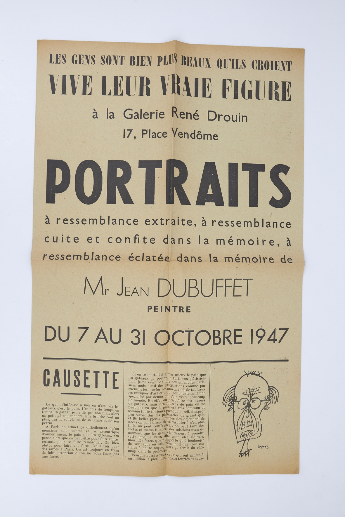Affiche-catalogue de l'exposition de Jean Dubuffet, à la Galerie René …
