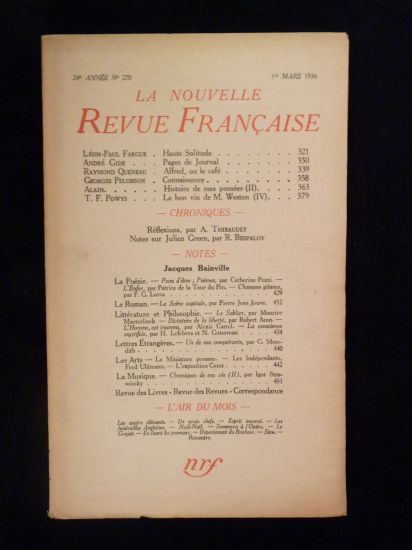 Alfred, ou le café - In La nouvelle revue française …