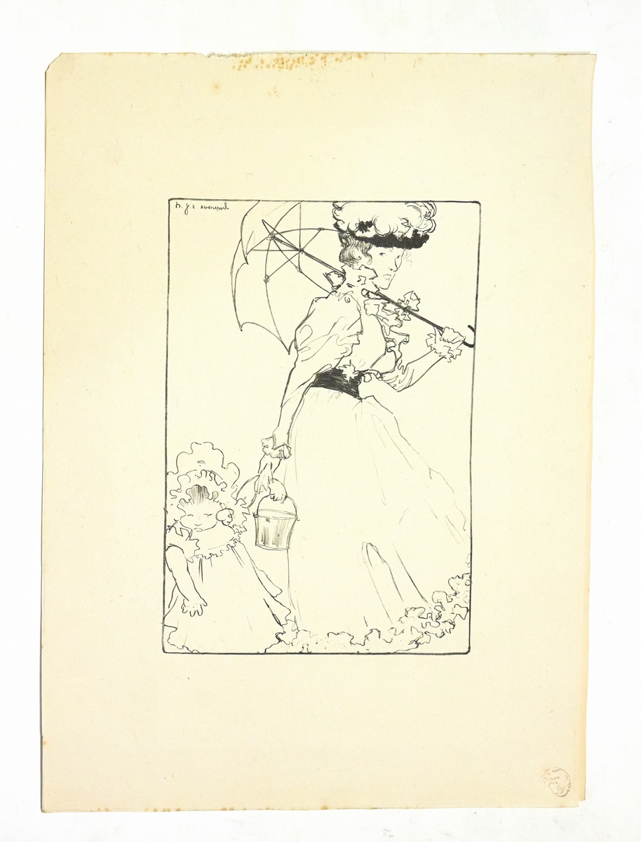 "Au square" - Lithographie originale sur Chine - L'Estampe Moderne