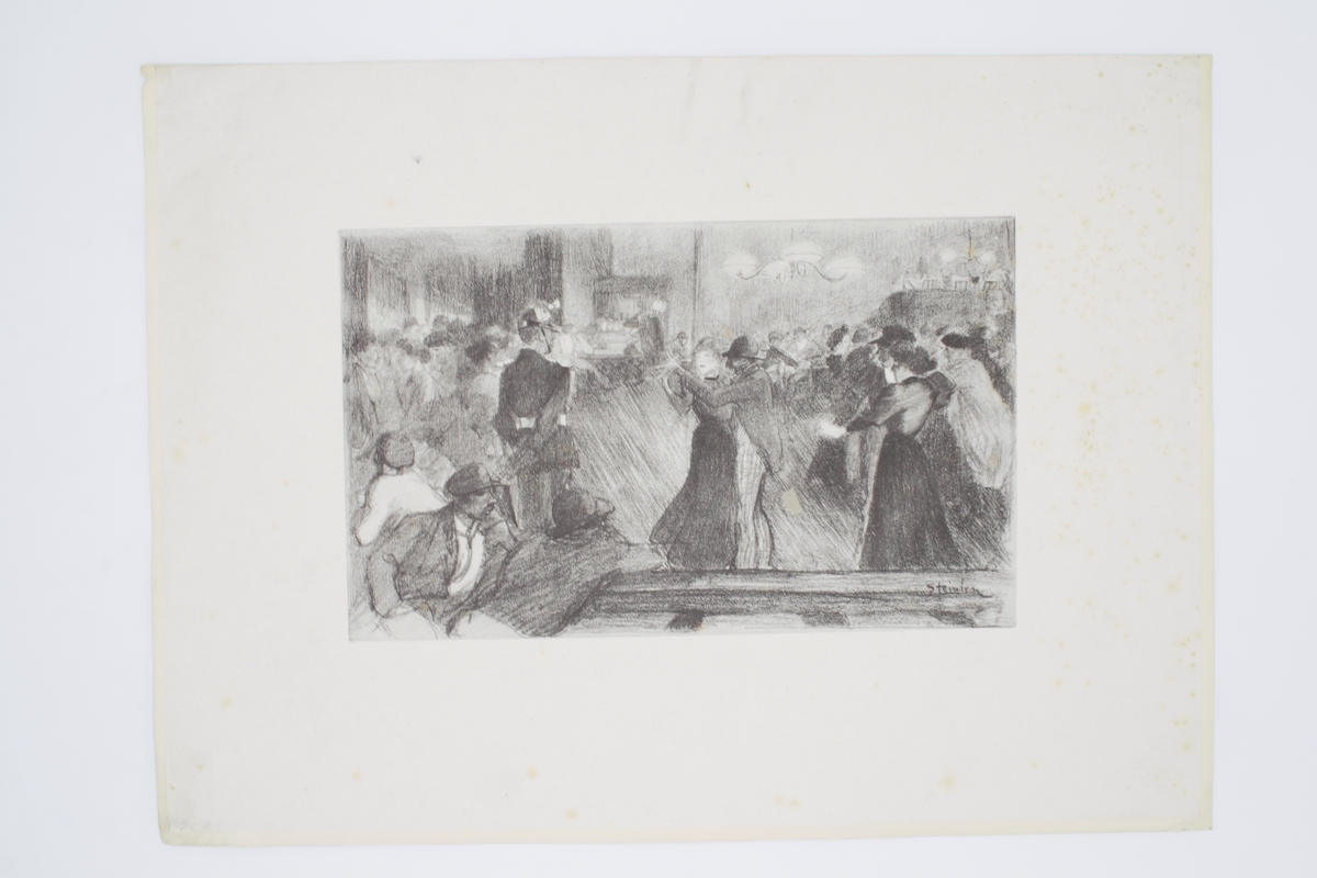 Bal de barrière - Lithographie originale sur Chine - L'Estampe …